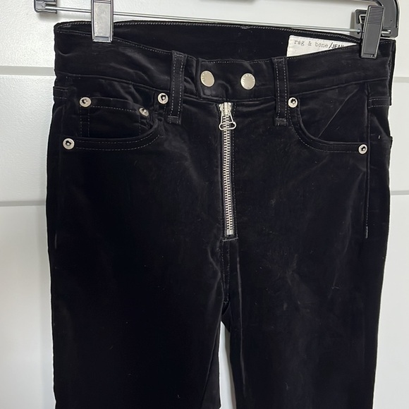 Rag & Bone Velvet Crop Dojo Jeans in Black Size 24 - Picture 4 of 9